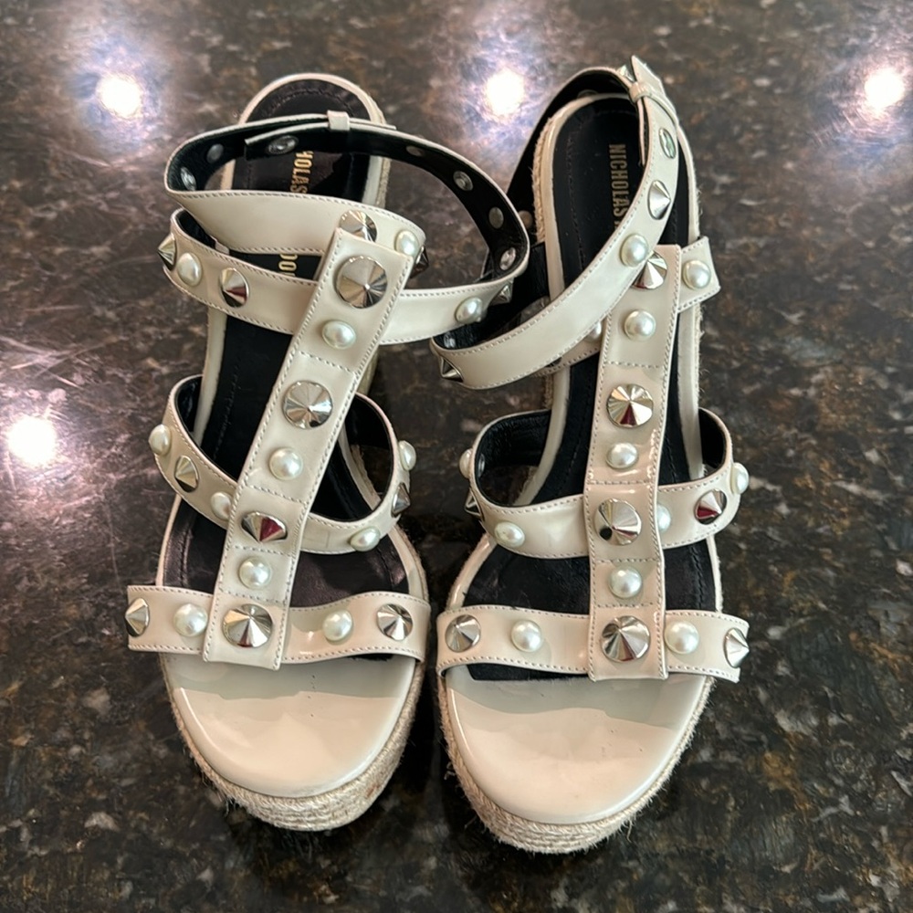 Gently used Nicholas Kirkwood wedge summer Sandles